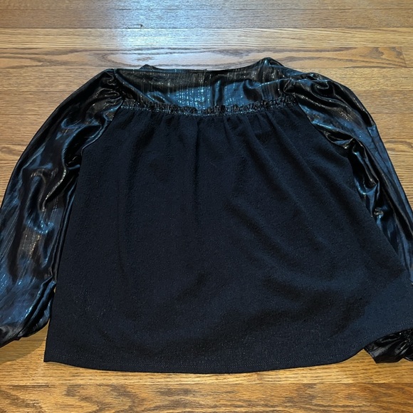 Anthropologie Current Air Women's Black and Silver Blouse-sz XS - Picture 7 of 8